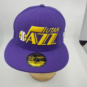 NEW New Era 59Fifty Utah Jazz Classic Edition Baseball Cap Purple Yellow Mens OS